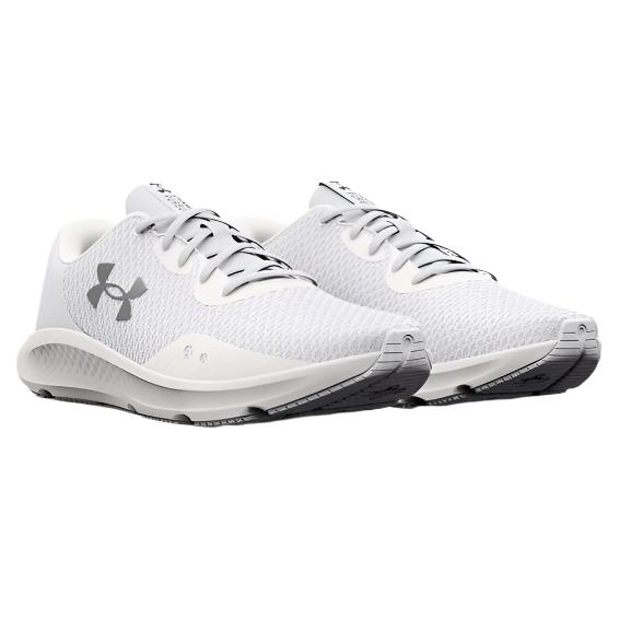 Under Armour Men's UA Charged Pursuit 3 Running Shoes - White / Metallic Silver