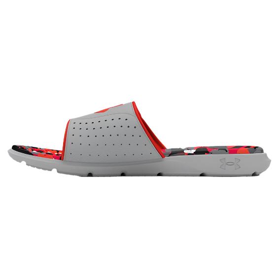 Under Armour Men's UA Ignite Pro Graphic Footbed Slides - Mod Gray / Dark Orange