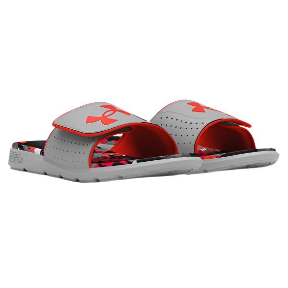 Under Armour Men's UA Ignite Pro Graphic Footbed Slides - Mod Gray / Dark Orange