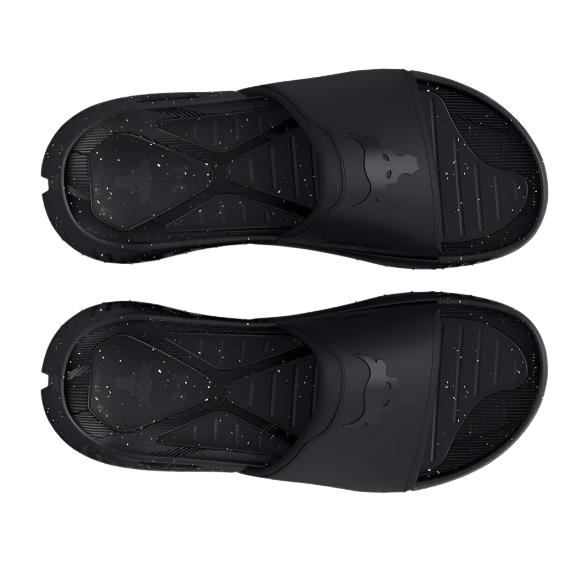 Under Armour Unisex Project Rock 3 Slides - Black / Pitch Gray