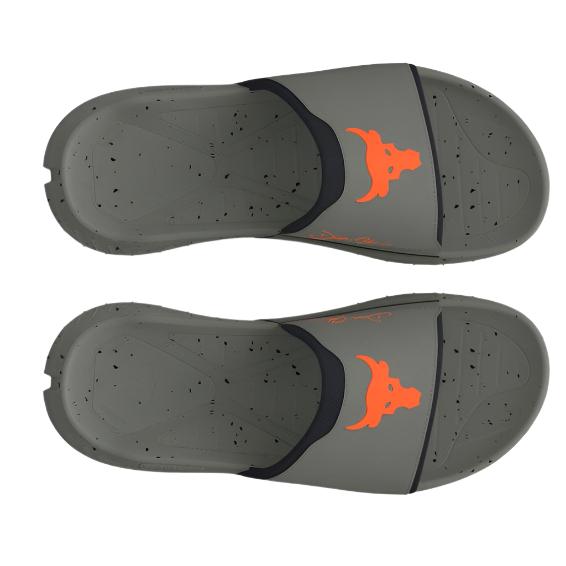 Under Armour Unisex Project Rock 3 Slides - Clay Green / Black