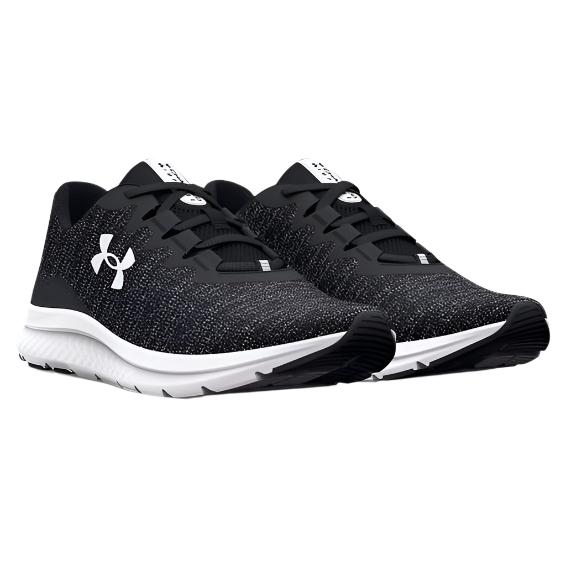 Under Armour Men's UA Charged Impulse 3 Knit Running Shoes - Black / White