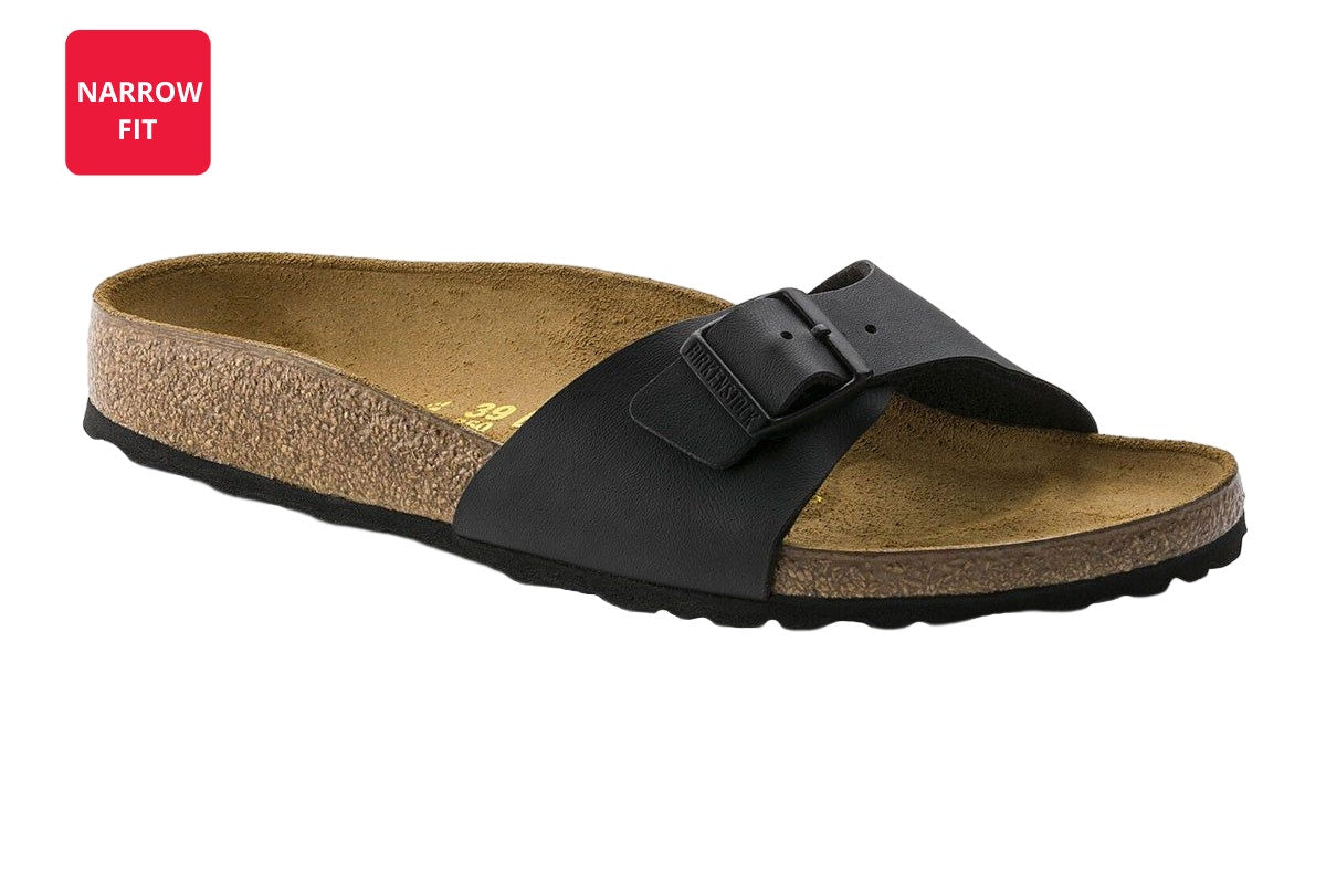 Birkenstock Unisex Madrid Birko-Flor Narrow-Fit Sandal - Black