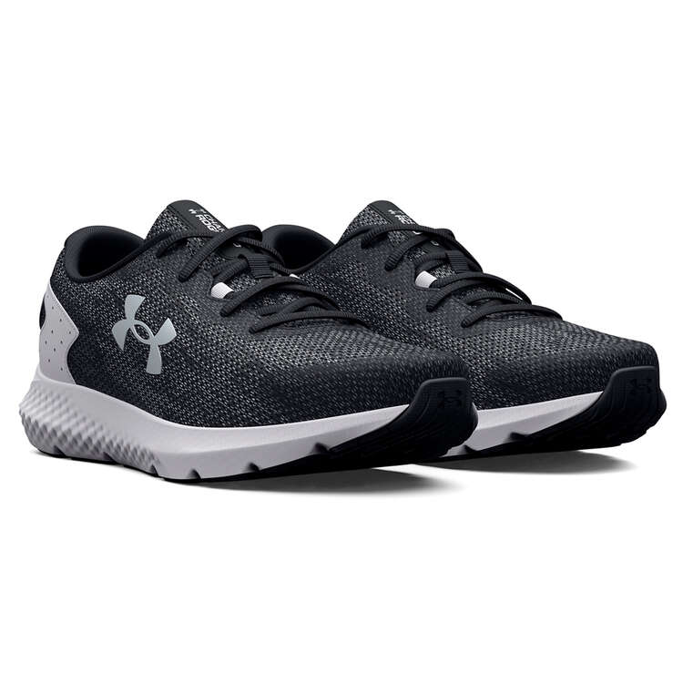 Under Armour Mens Charged Rogue 3 Knit Running Shoes - Black/White