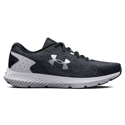 Under Armour Mens Charged Rogue 3 Knit Running Shoes - Black/White