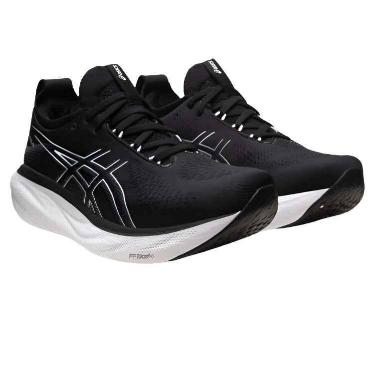 Asics GEL Nimbus 25 2E Mens Running Shoes - Black/Silver