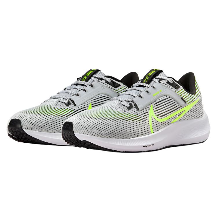 Nike Mens Air Zoom Pegasus 40 Running Shoes - Grey/Volt