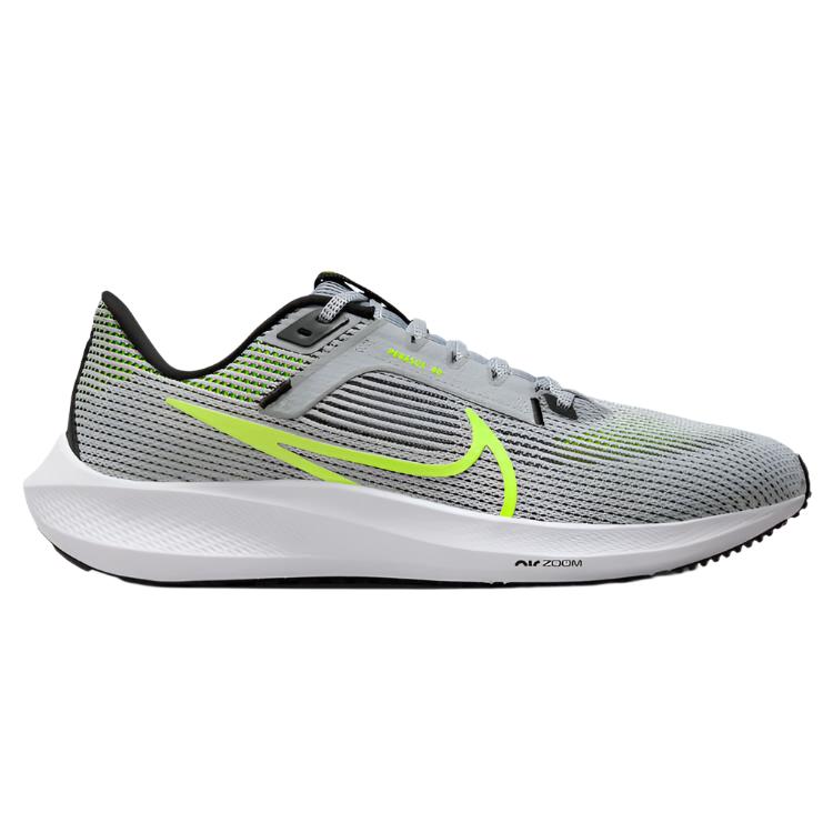 Nike Mens Air Zoom Pegasus 40 Running Shoes - Grey/Volt