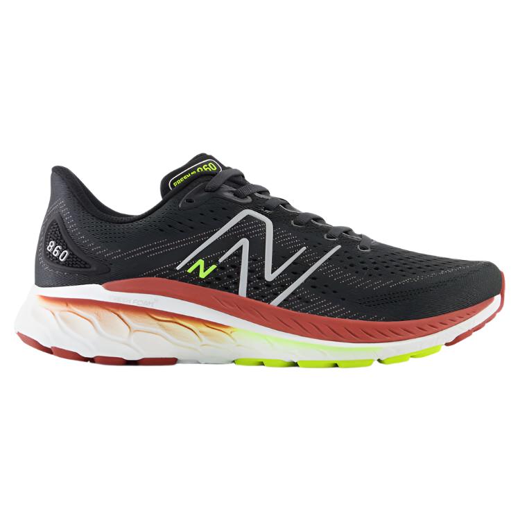 New Balance Mens Fresh Foam X 860 v13 2E Running Shoes - Black/Red