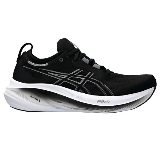 Asics GEL Nimbus 26 2E Mens Running Shoes - Black/Grey