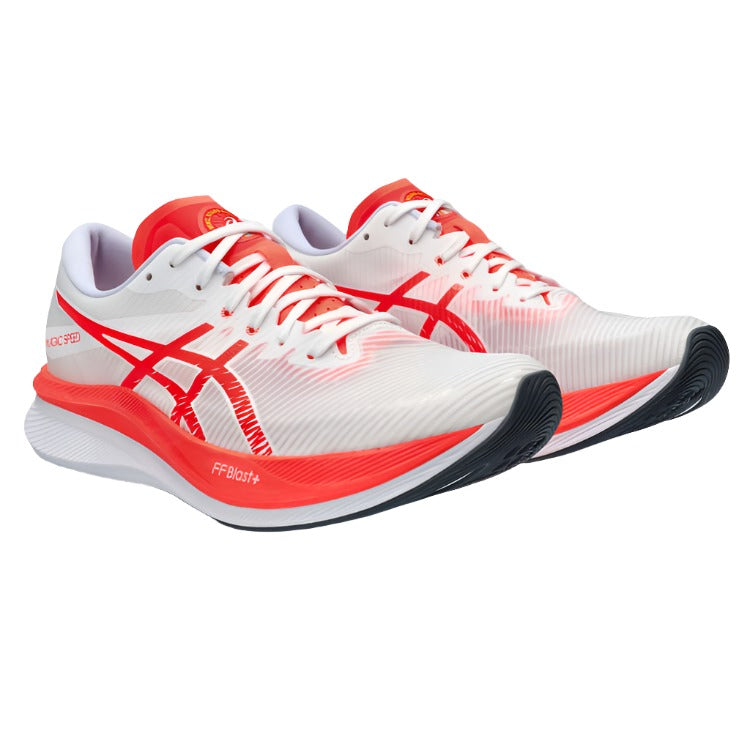 Asics Magic Speed 3 Mens Running Shoes - White/Red