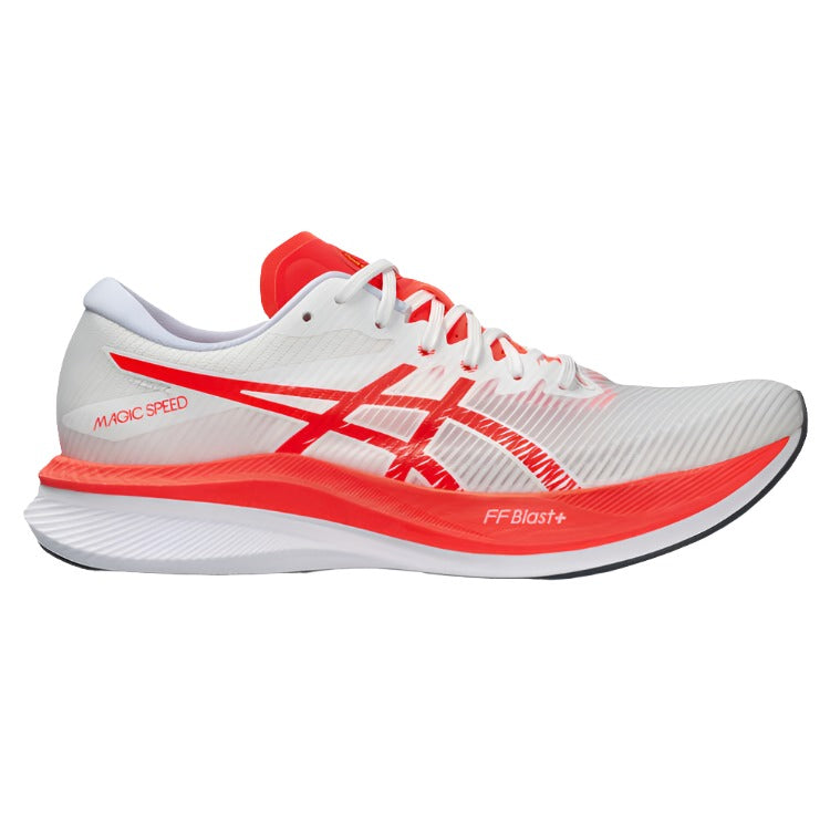 Asics Magic Speed 3 Mens Running Shoes - White/Red