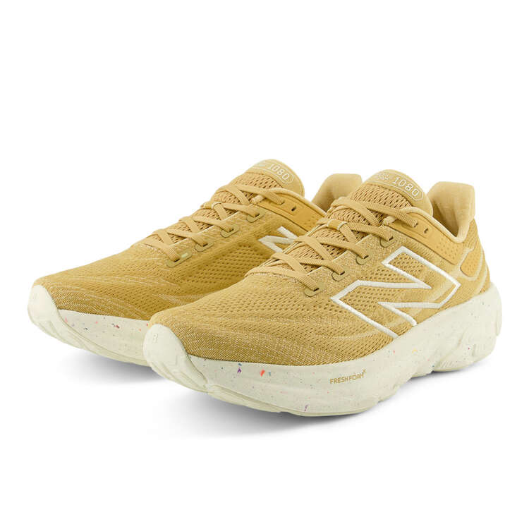 New Balance Mens 1080 V13 Running Shoes - Tan/White