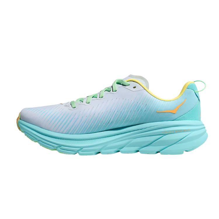 HOKA Mens  Rincon 3 Running Shoes - White/Aqua