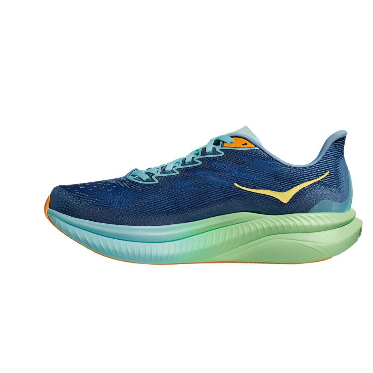 HOKA Mens Mach 6 Running Shoes - Blue/Green