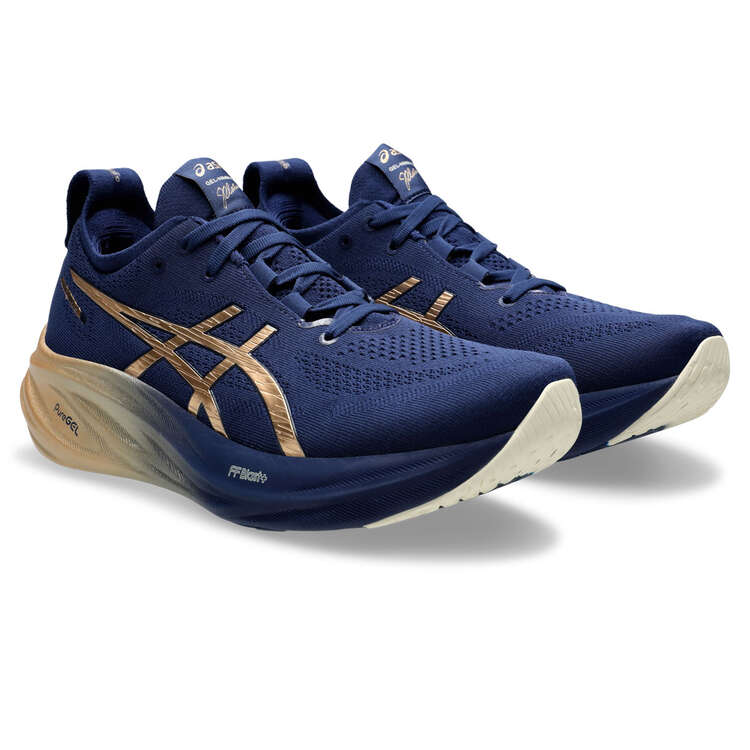 Asics GEL Nimbus 26 Platinum Mens Running Shoes - Blue/Gold