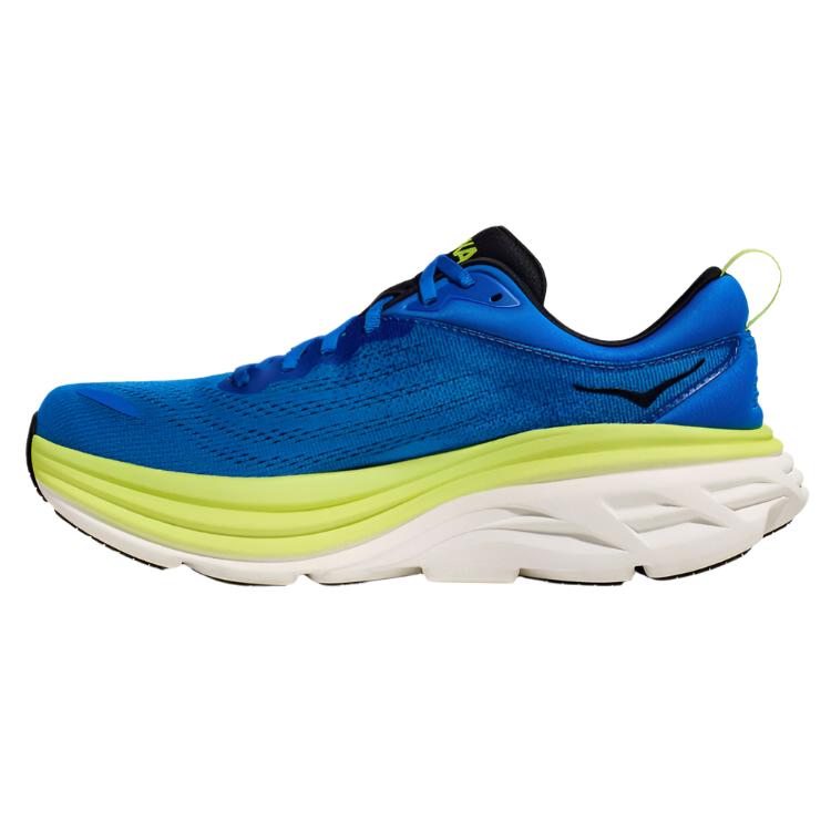 HOKA Mens Bondi 8 Running Shoes - Blue/Yellow