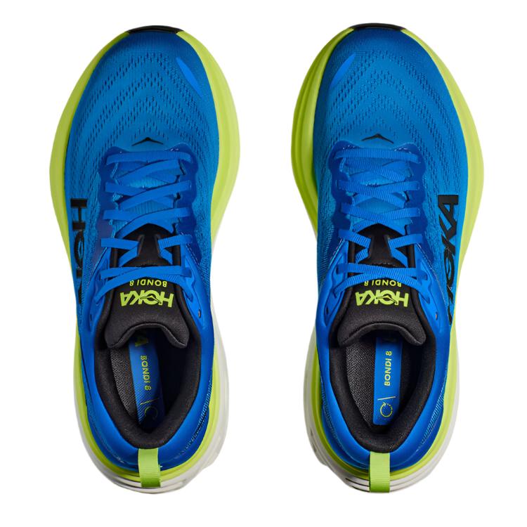 HOKA Mens Bondi 8 Running Shoes - Blue/Yellow