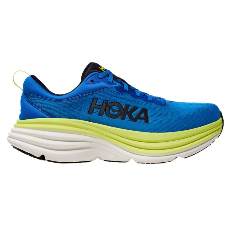 HOKA Mens Bondi 8 Running Shoes - Blue/Yellow