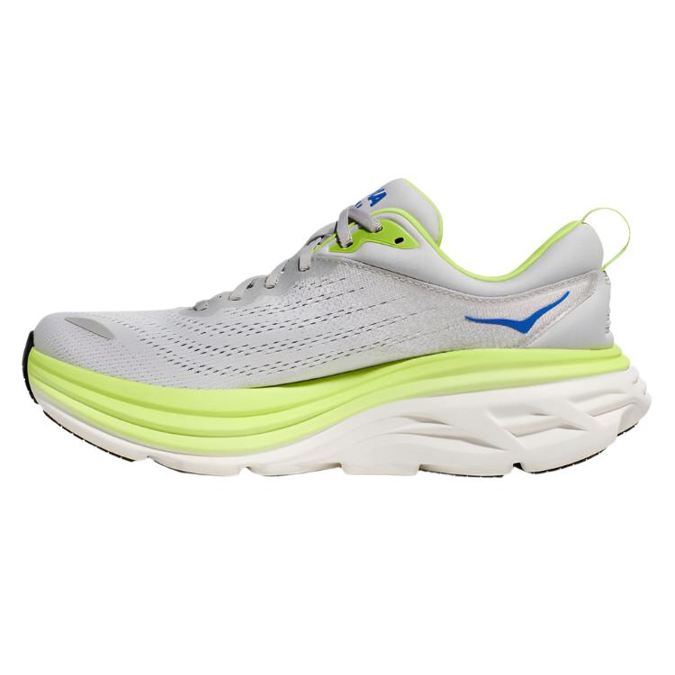 HOKA Mens Bondi 8 Running Shoes - White/Blue