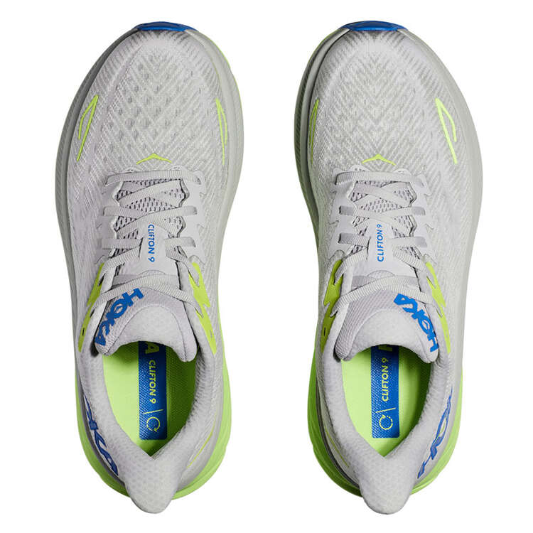 HOKA Mens Clifton 9 Running Shoes - White/Blue