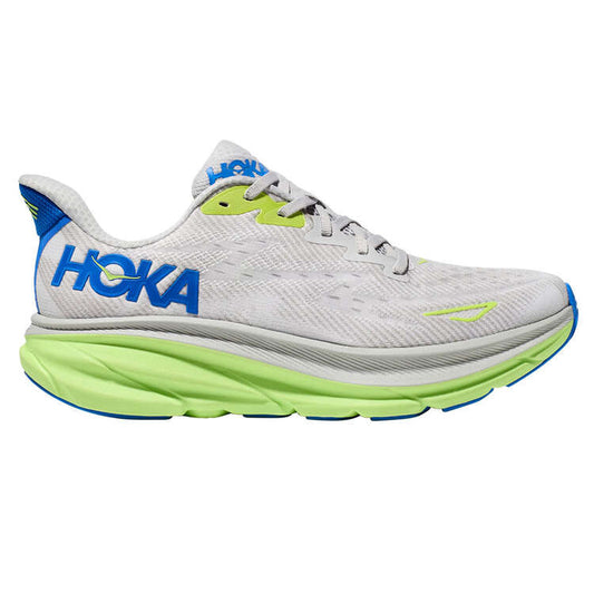 HOKA Mens Clifton 9 Running Shoes - White/Blue