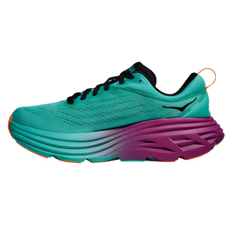 HOKA Mens Bondi 8 Running Shoes - Green/Purple