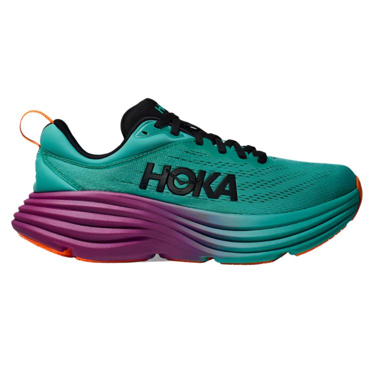 HOKA Mens Bondi 8 Running Shoes - Green/Purple