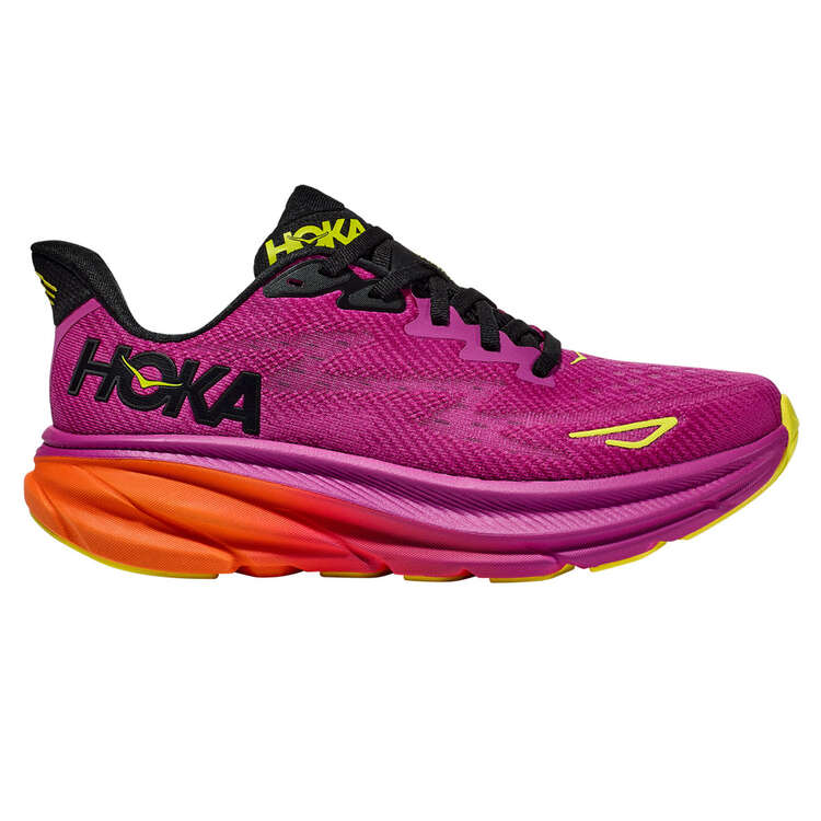 HOKA Mens Clifton 9 Running Shoes - Purple/Orange