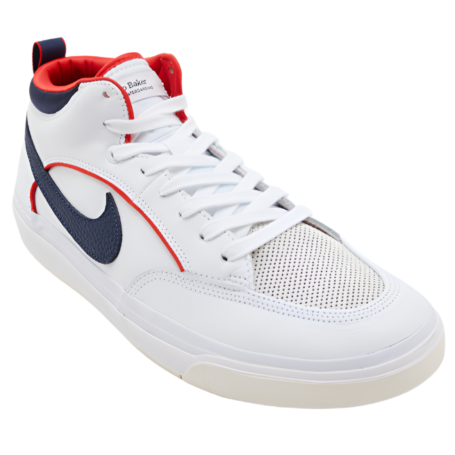 Nike Men's Sb React Leo Prm Sneakers Shoe - White Midnight Navy