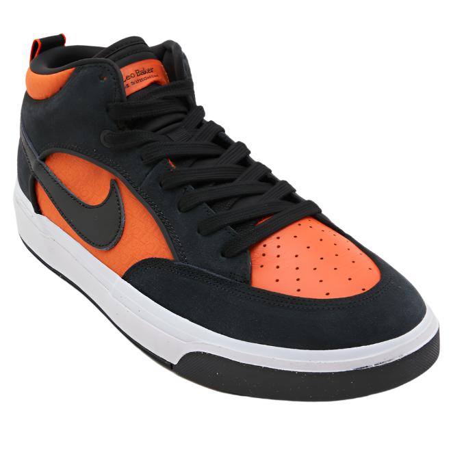 Nike Men's Nike Sb React Leo Sneakers Shoe - Black Electro Orange