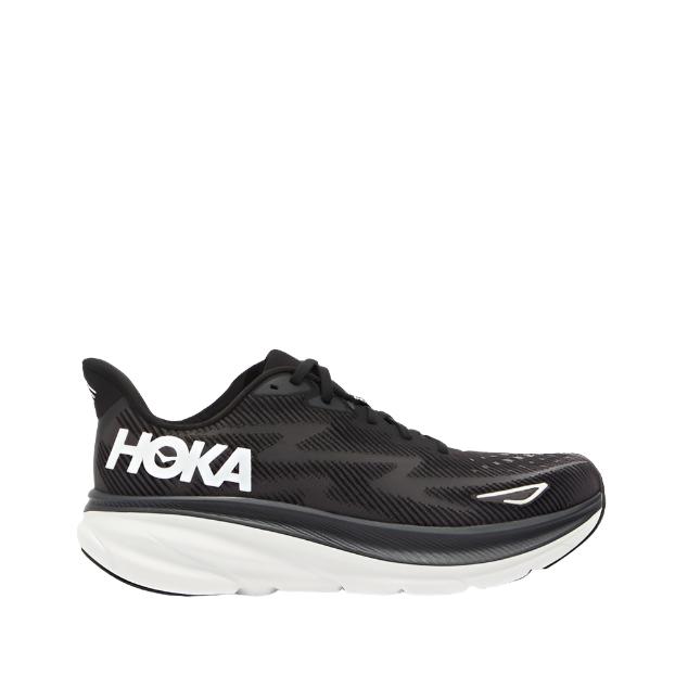 HOKA Mens Clifton 9 Running Shoes - Black/White