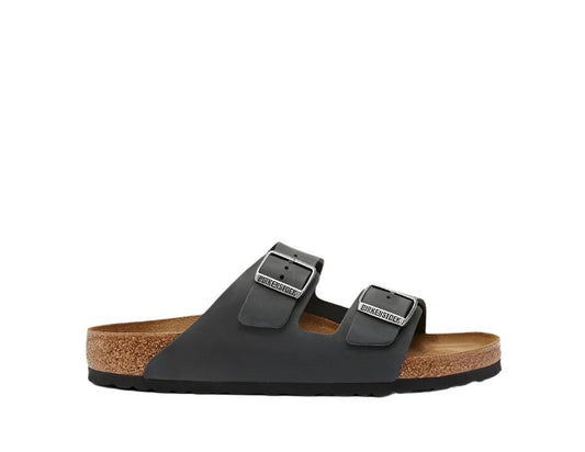 Birkenstock Unisex Arizona Oiled Leather Regular Fit Sandals - Black