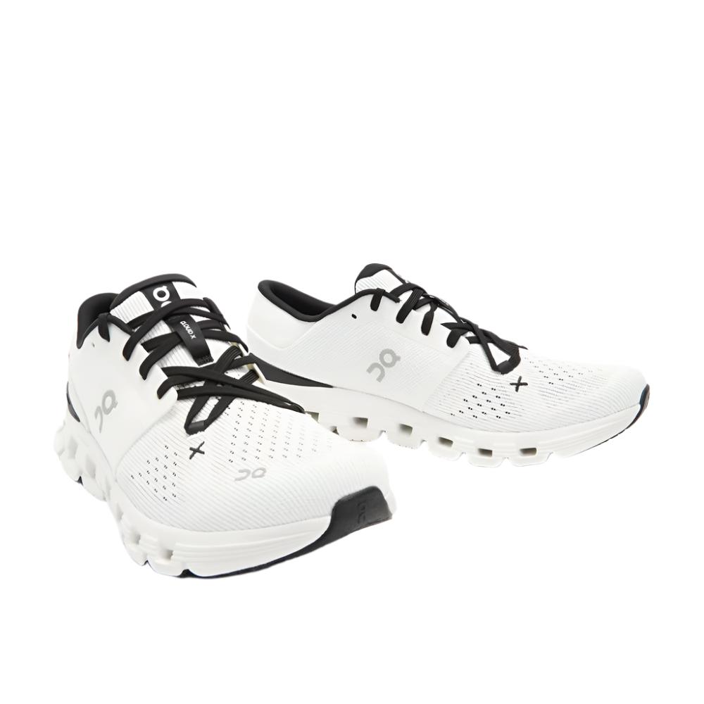 On Mens Cloud X 4 Running Shoes - Ivory/Black