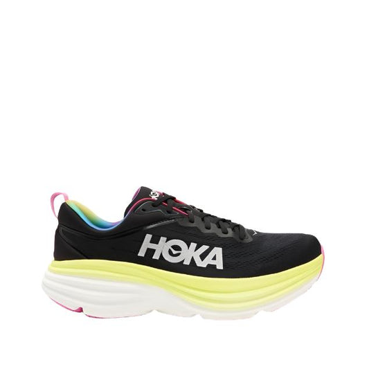 HOKA Mens Bondi 8 Running Shoes - Black/Citrus Glow