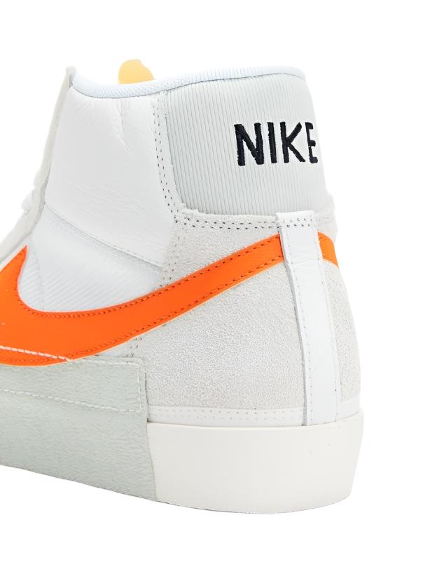 Nike Mens Blazer Mid Pro Club Sneaker Shoes - White/ Orange/ Sail/ Silver