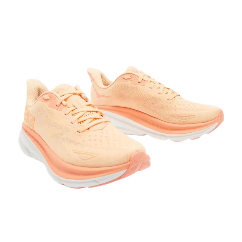 HOKA Women's Clifton 9 Running Shoes - Cantaloupe/White