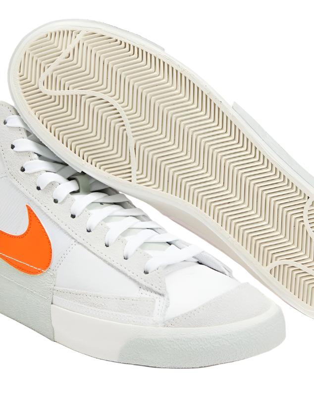 Nike Mens Blazer Mid Pro Club Sneaker Shoes - White/ Orange/ Sail/ Silver