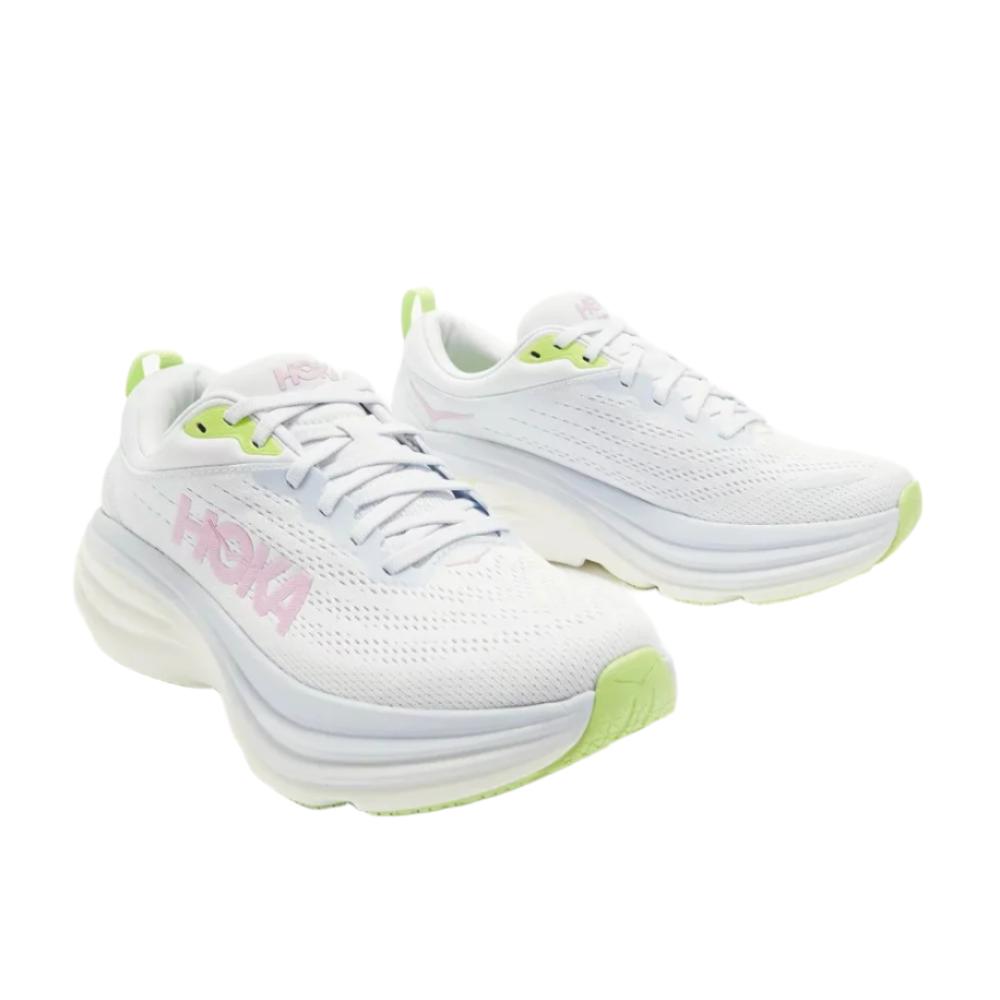 HOKA Women's Bondi 8 Running Shoes - Sea Ice/Pink