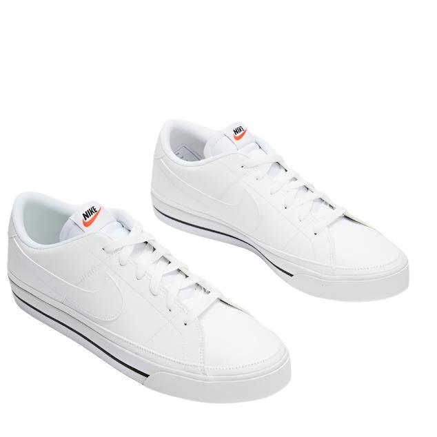 Nike Mens Court Legacy Next Nature Sneakers Shoes - White/White/Black