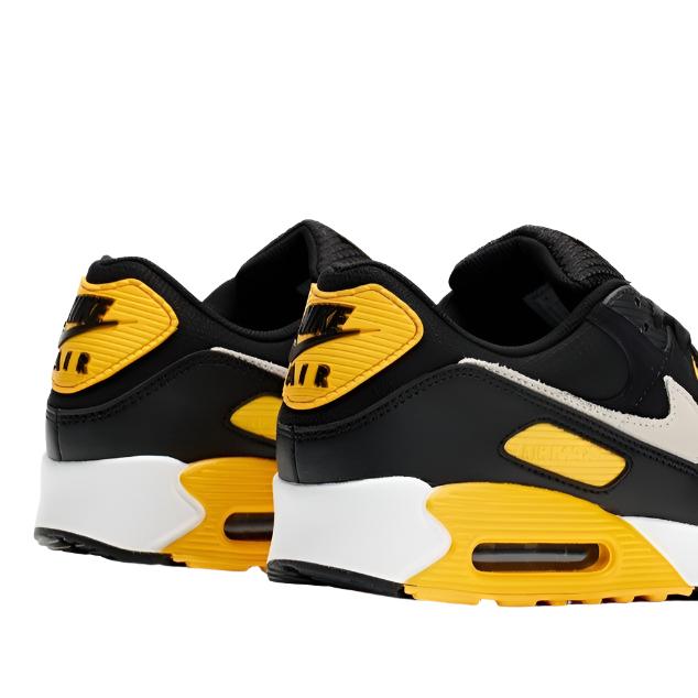 Nike Mens Air Max 90 Sneakers Shoes - Black/ White/ University Gold