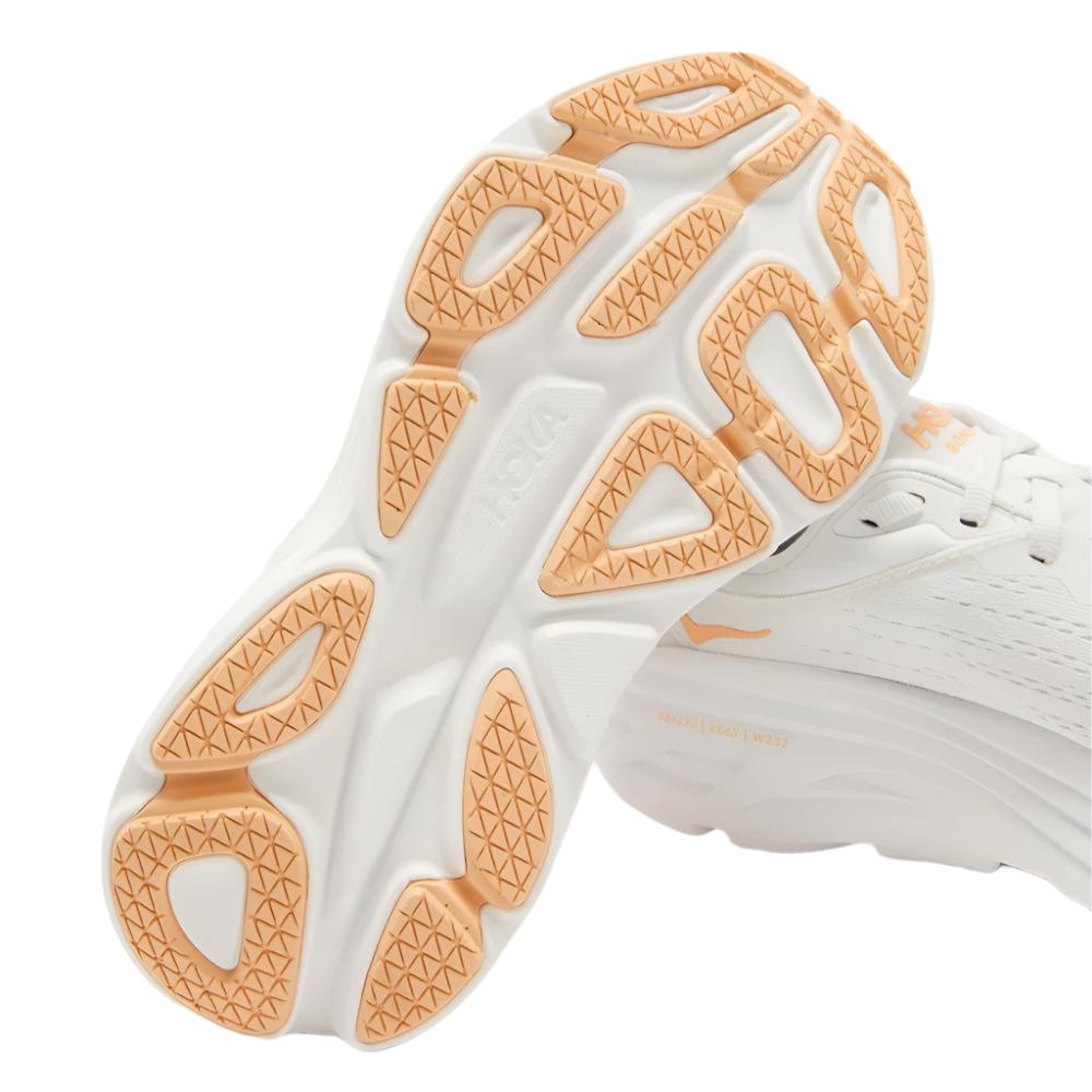 HOKA Women's Bondi 8 Running Shoes - White/Cantaloupe