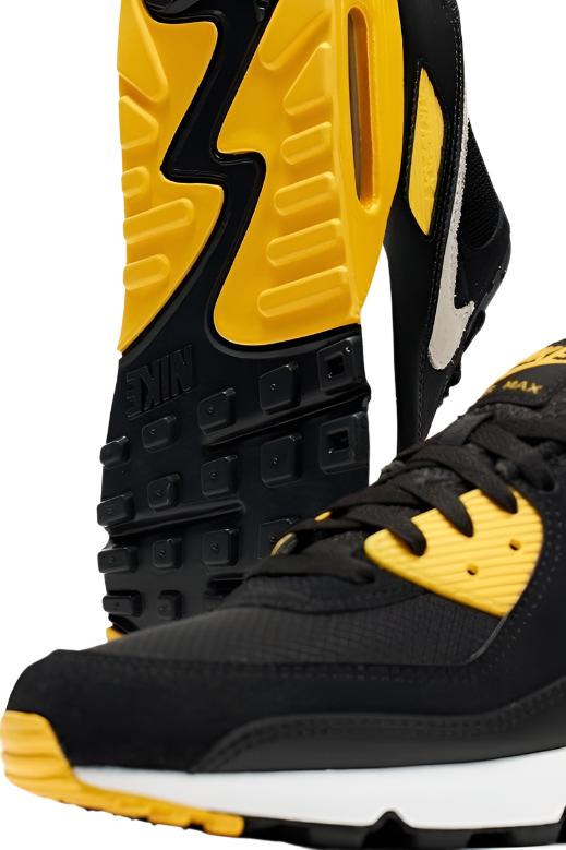 Nike Mens Air Max 90 Sneakers Shoes - Black/ White/ University Gold