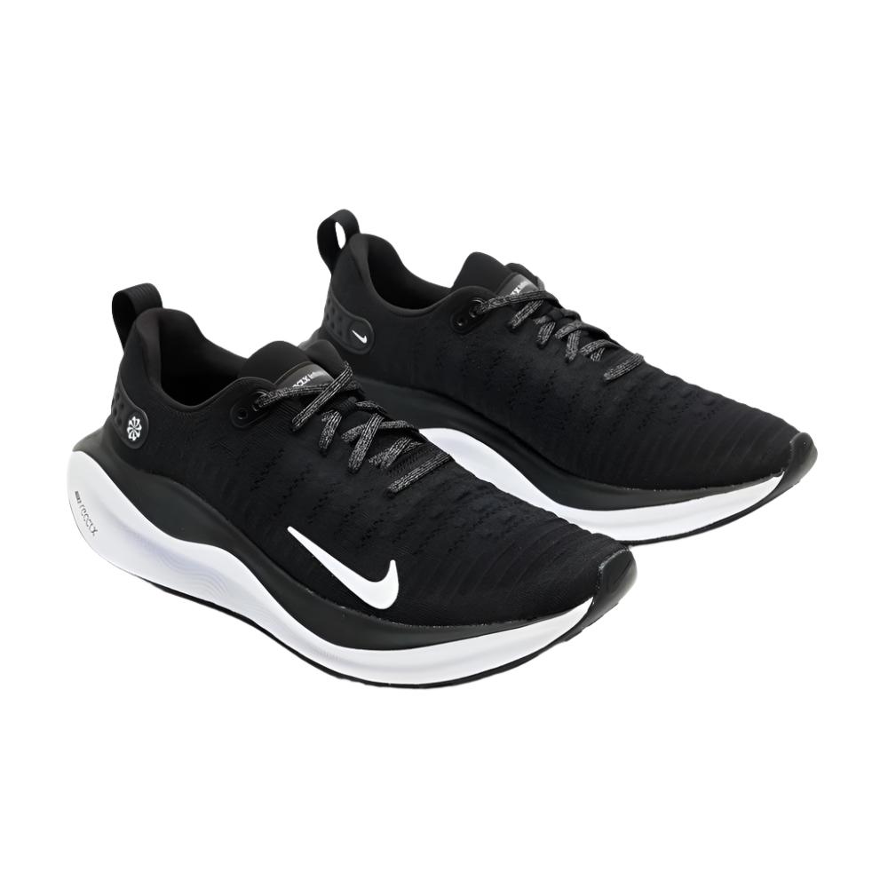 Nike Mens React Infinity Run Flyknit 4 Running Shoes - Black/ White/Dark Grey