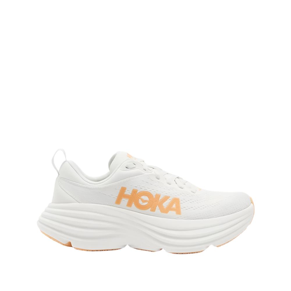 HOKA Women's Bondi 8 Running Shoes - White/Cantaloupe