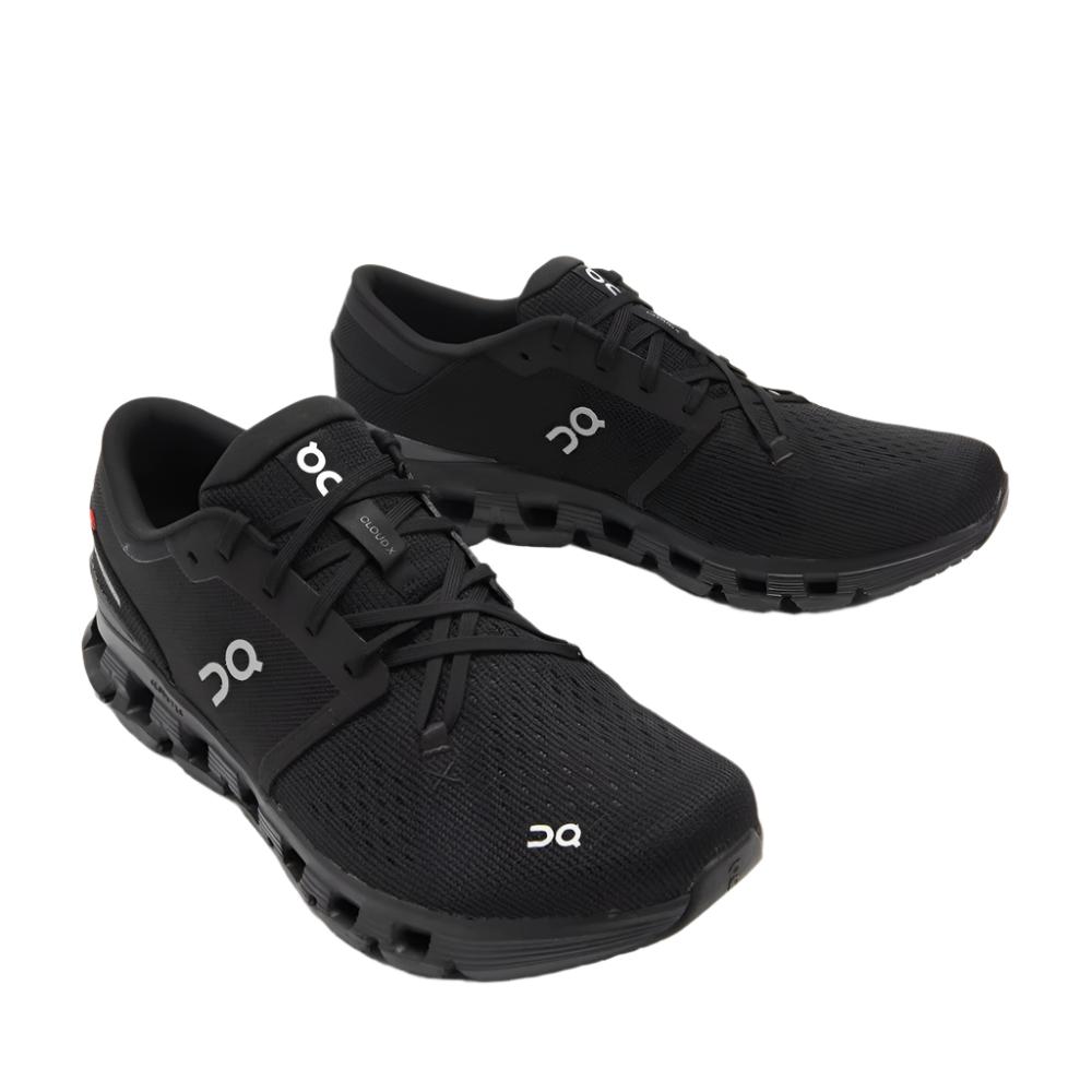 On Mens Cloud X 4 Running Shoes - Black Eclipse