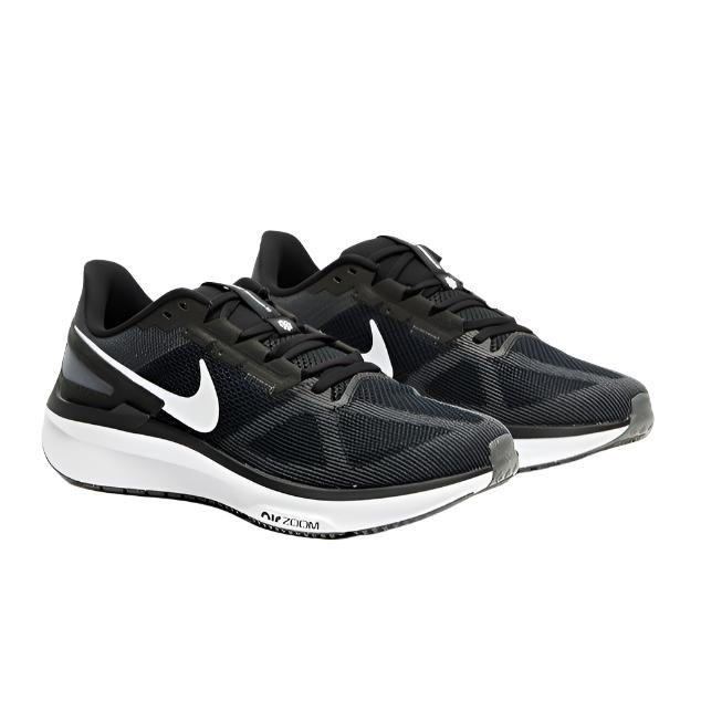 Nike Mens Nike Air Zoom Structure 25 Running Shoes - Black/ White/ Iron Grey