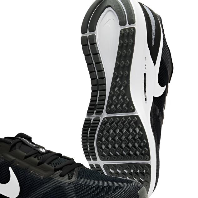 Nike Mens Nike Air Zoom Structure 25 Running Shoes - Black/ White/ Iron Grey