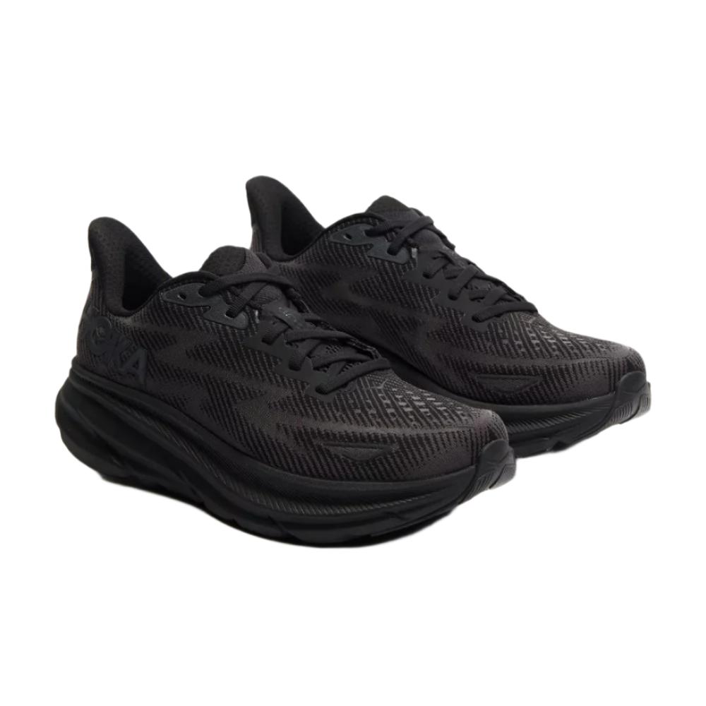 HOKA Women's Clifton 9 Running Shoes - Black/Black/Black