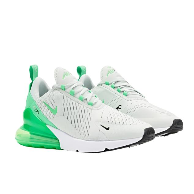 Nike Mens Air Max 270 Sneakers Runnings Shoes - Light Silver/Green/ Black/White